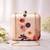 Minimal floral abstract printed clutch bag for women with detachable strap