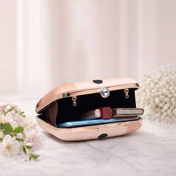 Minimal floral abstract printed clutch bag for women with detachable strap 3