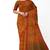 rust orange checked cotton blend saree with red border