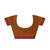 rust orange checked cotton blend saree with red border