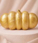 Elegant golden puff acrylic clutch bag for women with detachable strap