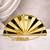 Elegant golden fan-shaped acrylic clutch bag for women with detachable strap