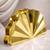 Elegant golden fan-shaped acrylic clutch bag for women with detachable strap