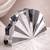 Elegant silver fan-shaped acrylic clutch bag for women with detachable strap