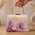 Printed blush pink  embroidery clutch bag for women with detachable strap