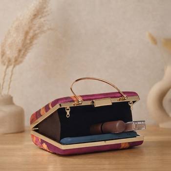 Printed burgundy bag for women clutch bag for women with detachable strap 4