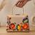 Printed gold floral  bag for women clutch bag for women with detachable strap