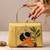 Yellow artistic embroidered evening clutch bag for women with detachable strap