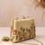 Gold floral embellished luxury clutch bag  for women with detachable strap