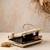 Beige traditional art embroidered clutch bag for women with detachable strap