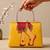 Printed royal heritage ghungroo clutch bag for women with hand embroidery