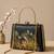 Printed enchanted garden lady clutch bag for women with hand embroidery