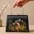 Printed enchanted garden lady clutch bag for women with hand embroidery