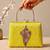 Printed heritage conch shell clutch bag for women with hand embroidery