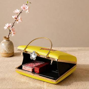 Printed heritage conch shell clutch bag for women with hand embroidery 4