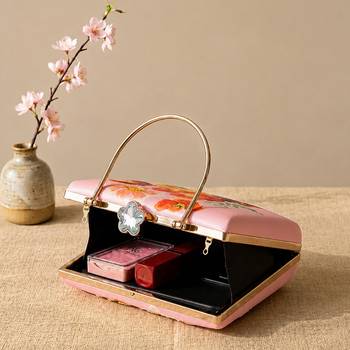 Printed blossom elegance floral clutch bag for women with hand embroidery 4