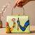 Printed divine harmony radha krishna clutch bag for women with hand embroidery