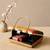 Printed golden songbird garden clutch bag for women with hand embroidery