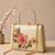 Ivory flower design clutch bag for women with detachable strap and handle