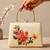 Ivory flower design clutch bag for women with detachable strap and handle