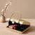 Ivory flower design clutch bag for women with detachable strap and handle