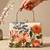 Printed luxury floral art clutch bag for women with hand embroidery