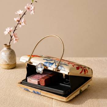 Printed luxury floral art clutch bag for women with hand embroidery 4