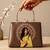Printed vintage ethnic woman art designer clutch for women with hand embroidery