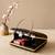 Black flower design clutch bag for women with detachable strap and handle