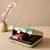 Green flower design clutch bag for women with detachable strap and handle