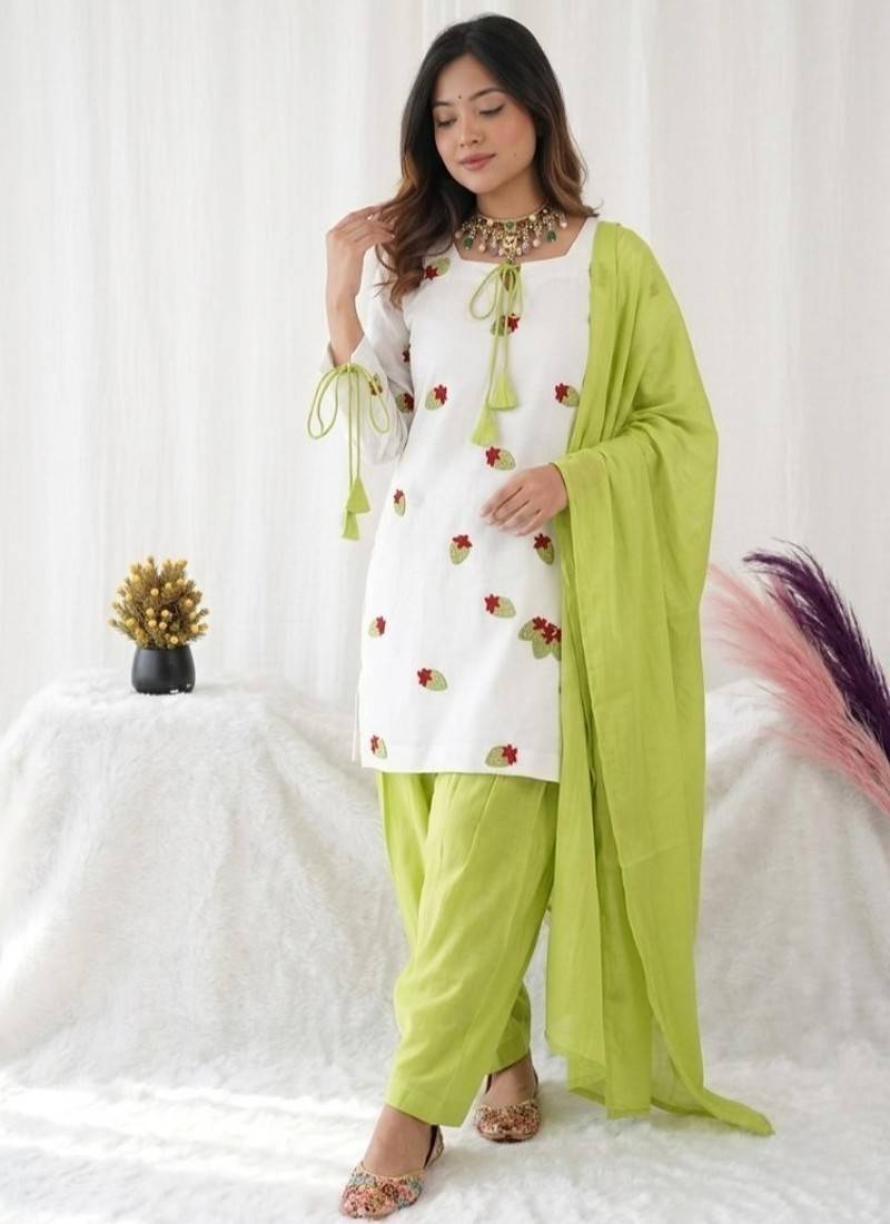 white embroidered cambric cotton full stitched farshi salwar