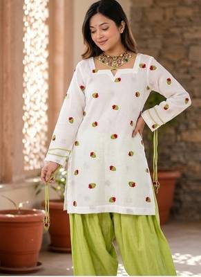 white embroidered cambric cotton full stitched farshi salwar 2