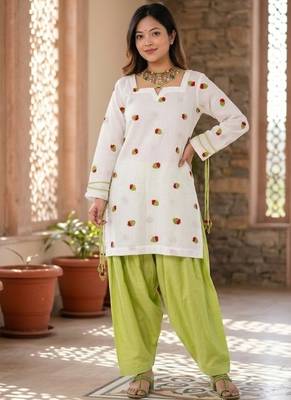 white embroidered cambric cotton full stitched farshi salwar 3