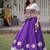 Purple & White Gamthi Embroidered Foil Print Rayon Flared Lehenga Choli Set