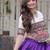 Purple & White Gamthi Embroidered Foil Print Rayon Flared Lehenga Choli Set