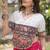 Pink & White Gamthi Embroidered Foil Print Rayon Flared Lehenga Choli Set