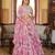 Pink Sequins & Beads Embroidery Georgette Lehenga Choli with Cape Style Dupatta