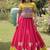 Pink & Yellow Gamthi Embroidered Foil Print Rayon Flared Lehenga Choli Set
