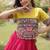 Pink & Yellow Gamthi Embroidered Foil Print Rayon Flared Lehenga Choli Set