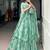 Green Sequins & Beads Embroidery Georgette Lehenga Choli with Cape Style Dupatta