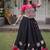 Black & Pink Gamthi Embroidered Foil Print Rayon Flared Lehenga Choli Set