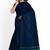 navy blue striped cotton blend saree with green border