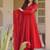 red embroidered brocade full stitched anarkali suit