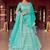 Women's Blue silk blend Heavy Embroidered  Lehenga Choli Set