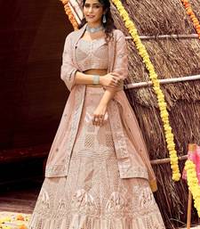 Women's Blush Pink silk blend Heavy Embroidered  Lehenga Choli Set