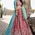 Women's Rose Pink Art silk blend Floral Embroidered Lehenga Choli with Aqua Blue Dupatta