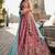 Women's Rose Pink Art silk blend Floral Embroidered Lehenga Choli with Aqua Blue Dupatta