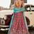 Women's Rose Pink Art silk blend Floral Embroidered Lehenga Choli with Aqua Blue Dupatta
