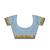 sky blue striped cotton blend saree with grey zari border