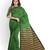leaf green striped cotton blend saree